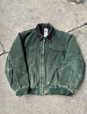 VINTAGE Carhartt Quilted Jacket Spruce Green J14 SPC Santa Fe