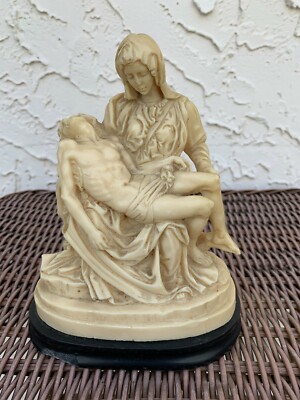 A Santini Classic Figure Sculptor Pieta Mary Holding Jesus Made in