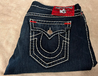 TRUE RELIGION RICKY Super T Straight Red Bar tacks Double Stitch