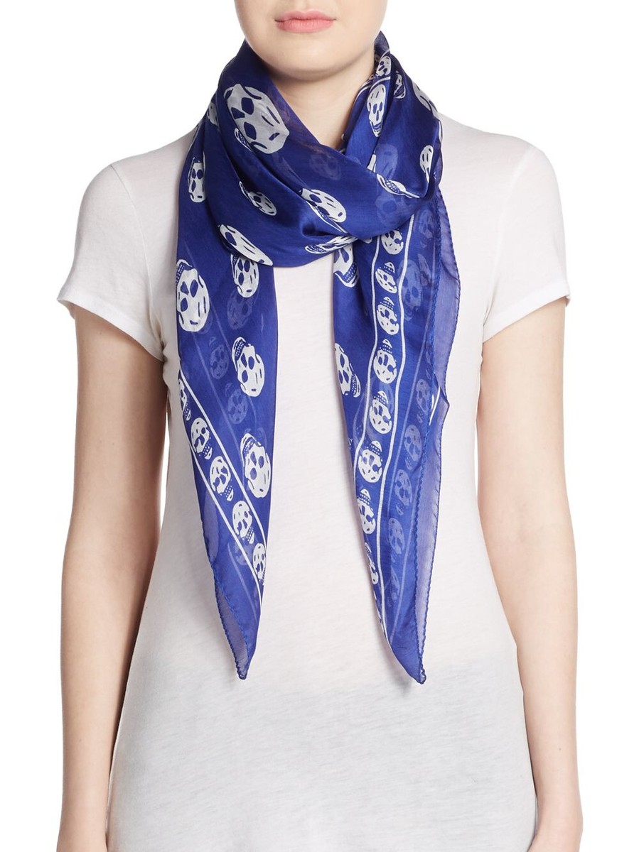 ALEXANDER MCQUEEN Alexander Mcqueen Skinny Skull Scarf in
