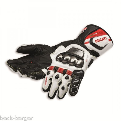 Ducati Dainese Corse C2 Racing Gloves Leather Black White NEW
