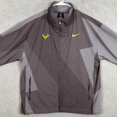 Nike Dri-Fit Jacket Tennis Rafael Mens Large Gray Colorblock Rafa