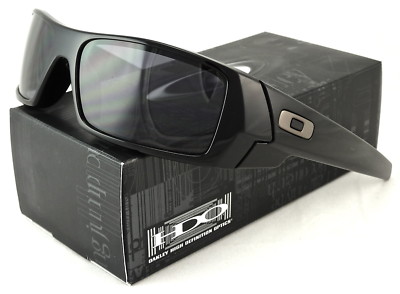 New Oakley Gascan Sunglass Polished Black l Grey 03-471 | eBay