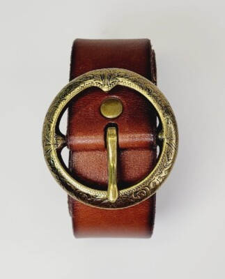 Vintage Polo Ralph Lauren Brown Leather Belt Size 24 / 60 Round