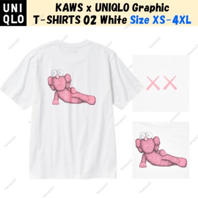 KAWS x UNIQLO Graphic T-SHIRTS 02 White Tee Size JP XS-4XL New