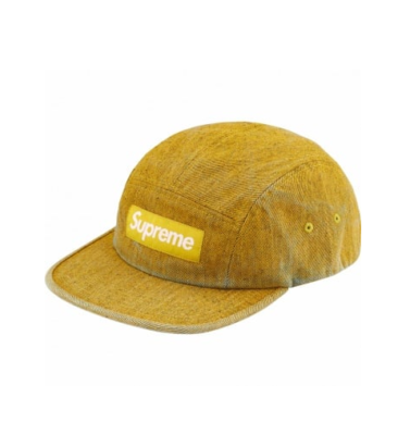 Supreme Coated Denim Camp Cap SS24 Yellow New IN HAND Box Logo