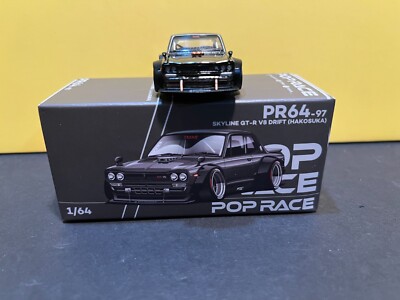 1/64 POP RACE PR64-97 NISSAN SKYLINE GT-R V8 DRIFT HOKOSUKA BLACK