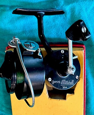 Vintage Garcia Mitchell 304 Spinning Reel In Original Box + Manual