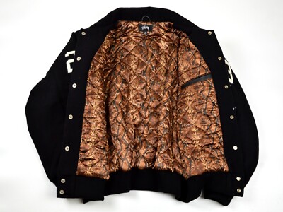 Stussy 80 Wool Varsity Jacket - Size XLarge - Black - Brand New | eBay