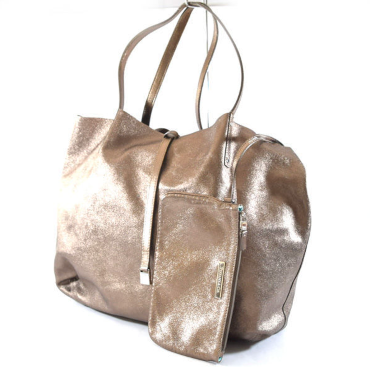 TIFFANY & CO Reversible Tote Bag Leather Champagne Gold with pouch