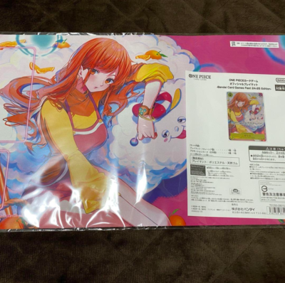 NEW One Piece Official Playmat & Promo Card set Nami & Zeus