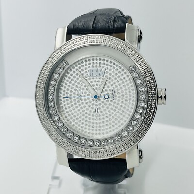 JBW Hendrix Men's Silver Diamond Stainless Steel 50mm Watch JB