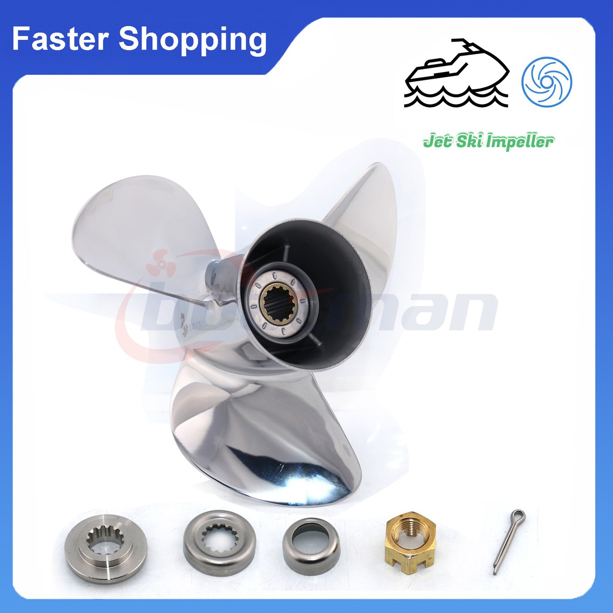 16 Pitch Propeller 10.25x16 For Yamaha ybs Motor 25-60HP 13 Spline