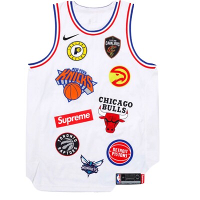 Supreme NBA Teams Logos White #94 Jersey Size M 44 Brand New | eBay