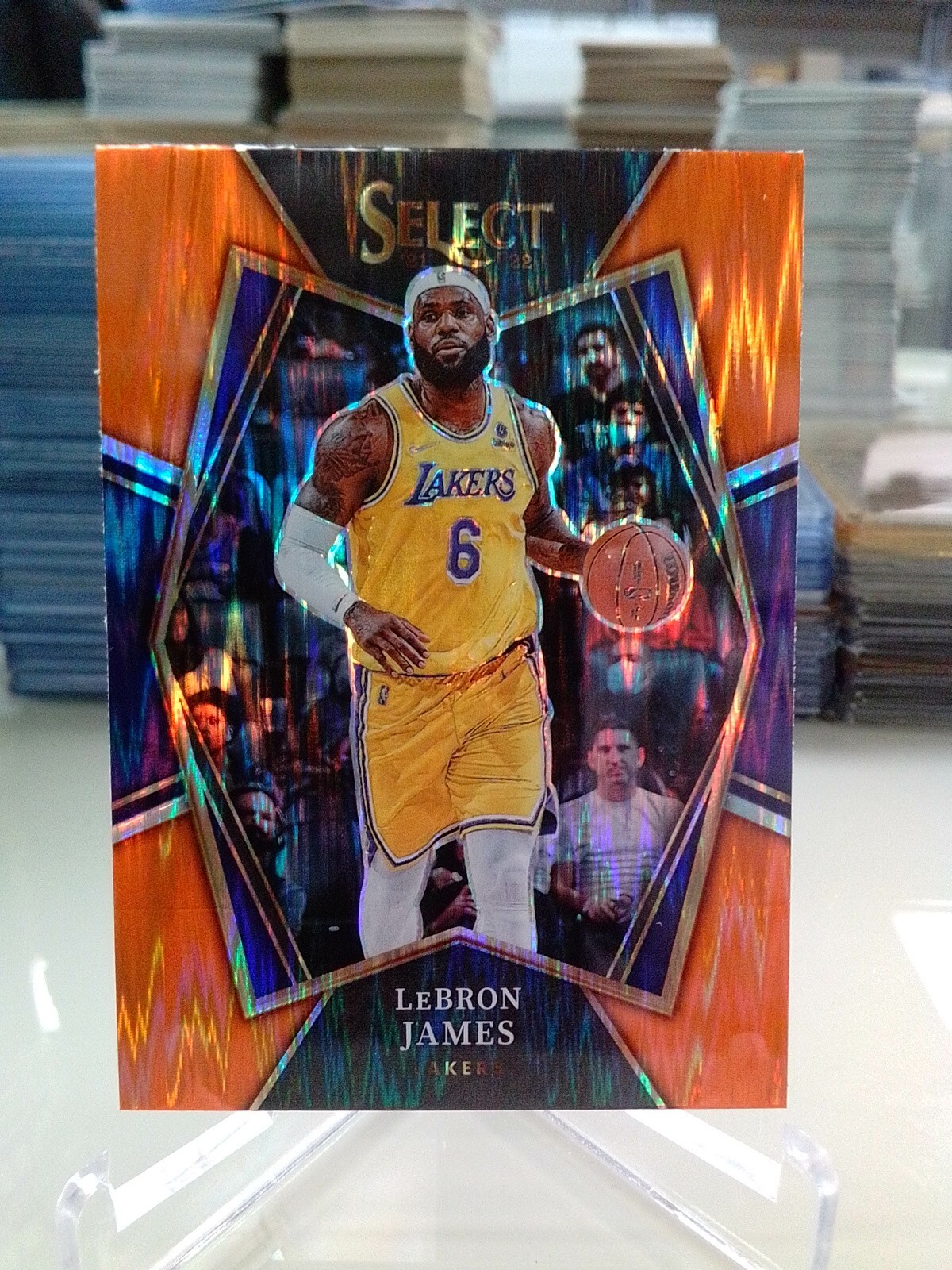 LeBron James 2021 Select #195 Premier Level Orange Flash Price