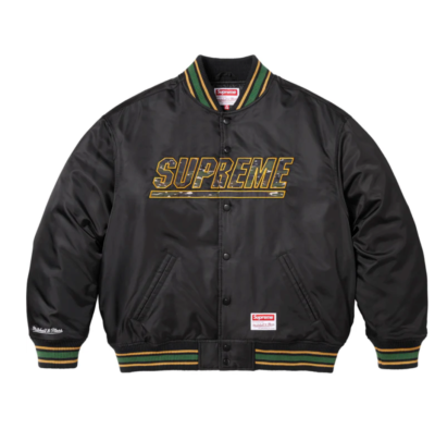 Supreme x Mitchell & Ness® Camo Logo Varsity Jacket Black Mens XL