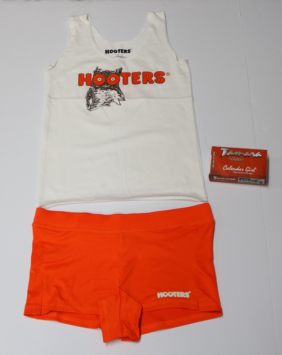 HOOTERS WAITRESS ORANGE GIRLS (S) SMALL UNIFORM OUTFIT: TANK TOP