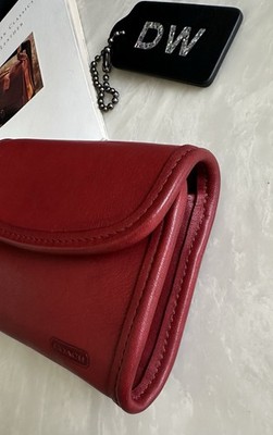 COACH VINTAGE RED LEATHER MULTIFUNCTION WALLET 7219 EUC | eBay