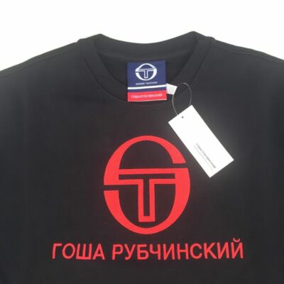 NWT Gosha Rubchinskiy Sergio Tacchini Black Logo Sweatshirt SS17