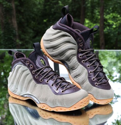 Nike Air Foamposite One PRM Olive Green Men's Size 9.5 Gum Custom