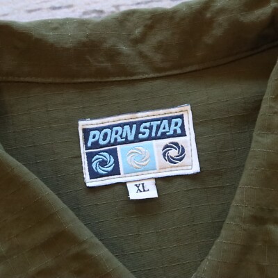 Vintage 90s Porn Star Button Up Shirt Made in USA Size XL