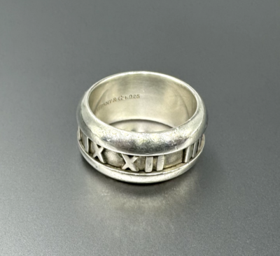 Tiffany & Co Ring 2003 Atlas Collection Curved Wide Band Silver