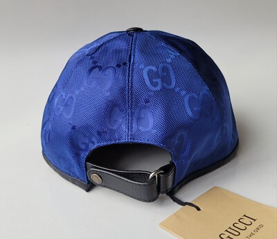 Gucci Blue Black Hat Baseball Cap S 57cm Off The Grid Unisex GG