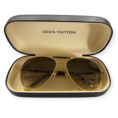 LOUIS VUITTON Conspiracy Pilot Damier Canvas Sunglasses Brown x