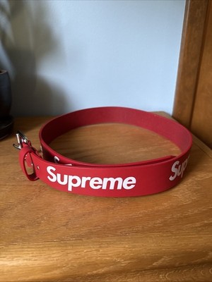 Supreme Repeat Leather Belt Red, Size Medium | eBay