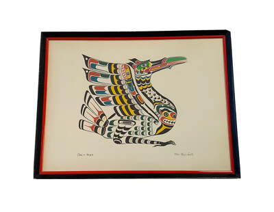 Chief Henry Speck Art Crane Kwakiutl British Columbia Silkscreen