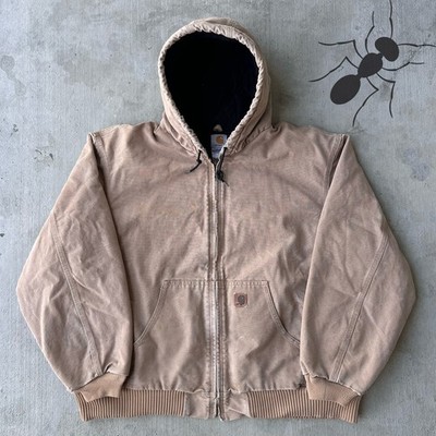 Vintage Y2K Carhartt J130 SDL brown hooded work wear jacket | eBay