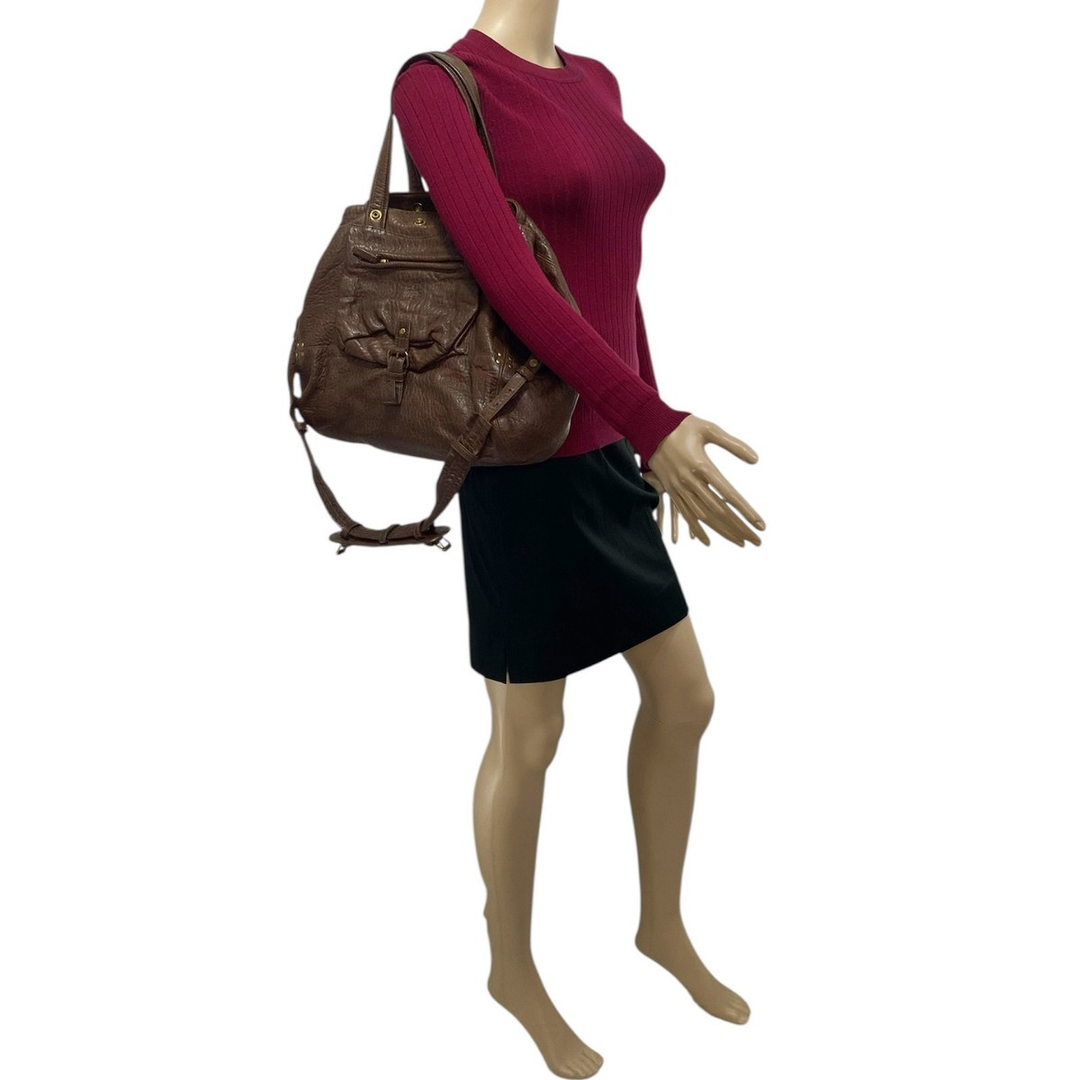 JEROME DREYFUSS Billy Large Brown Two Way Leather Bag | eBay