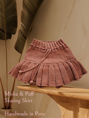 Misha & Puff Skating Pond Skirt Size 3-4 Yr. Brown Knit 100