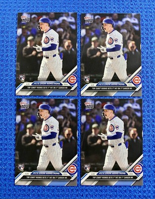 4-Card Set—Cubs Rookie Pete Crow-Armstrong (PCA) 1st Career Hit