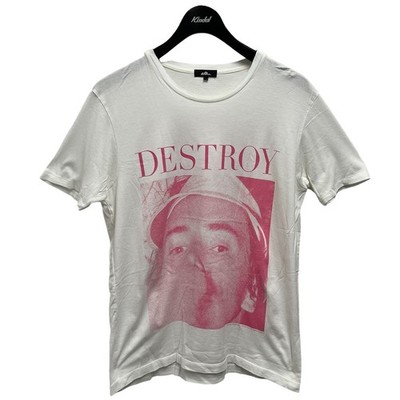 Lad Musician Early Destroy Print T-Shirt Off-White Pink Size 44