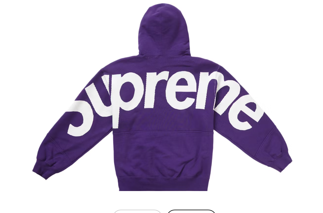 Supreme Big Logo Jacquard Hooded Sweatshirt Purple Large Supreme
