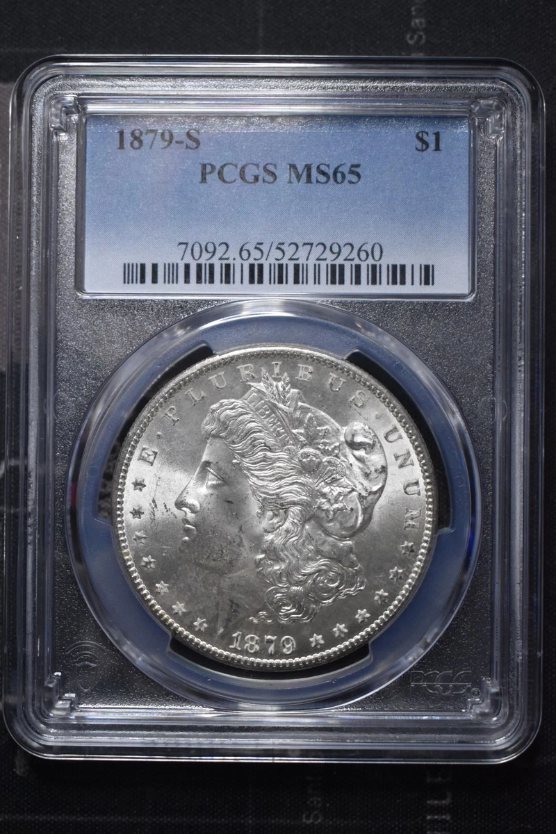 PCGS Certified MS 65 Graded 1879 Year Morgan US Dollars (1878-1921