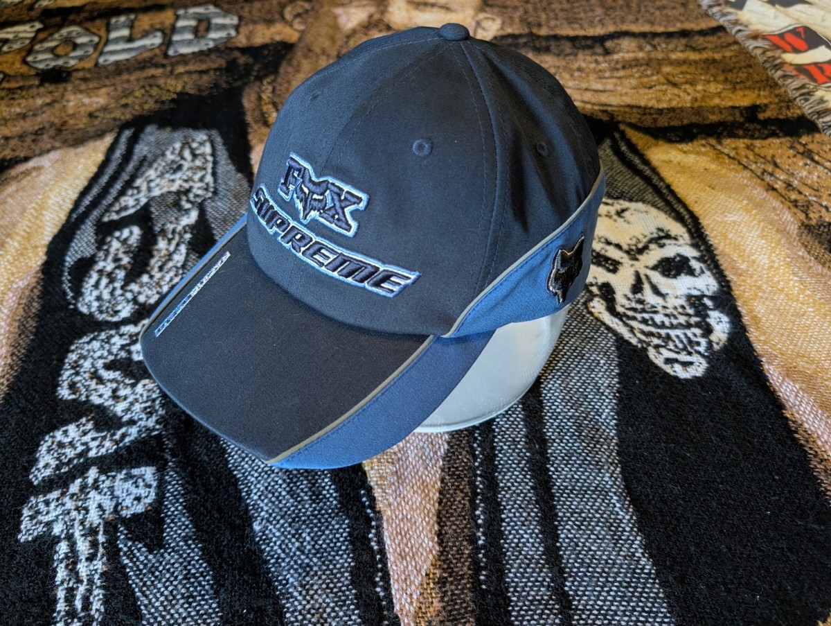 Supreme x Fox Fall Winter 2022 6 Panel Racing Cap Blue Lightly