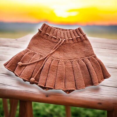 Misha & Puff Skating Pond Skirt Size 3-4 Yr. Brown Knit 100