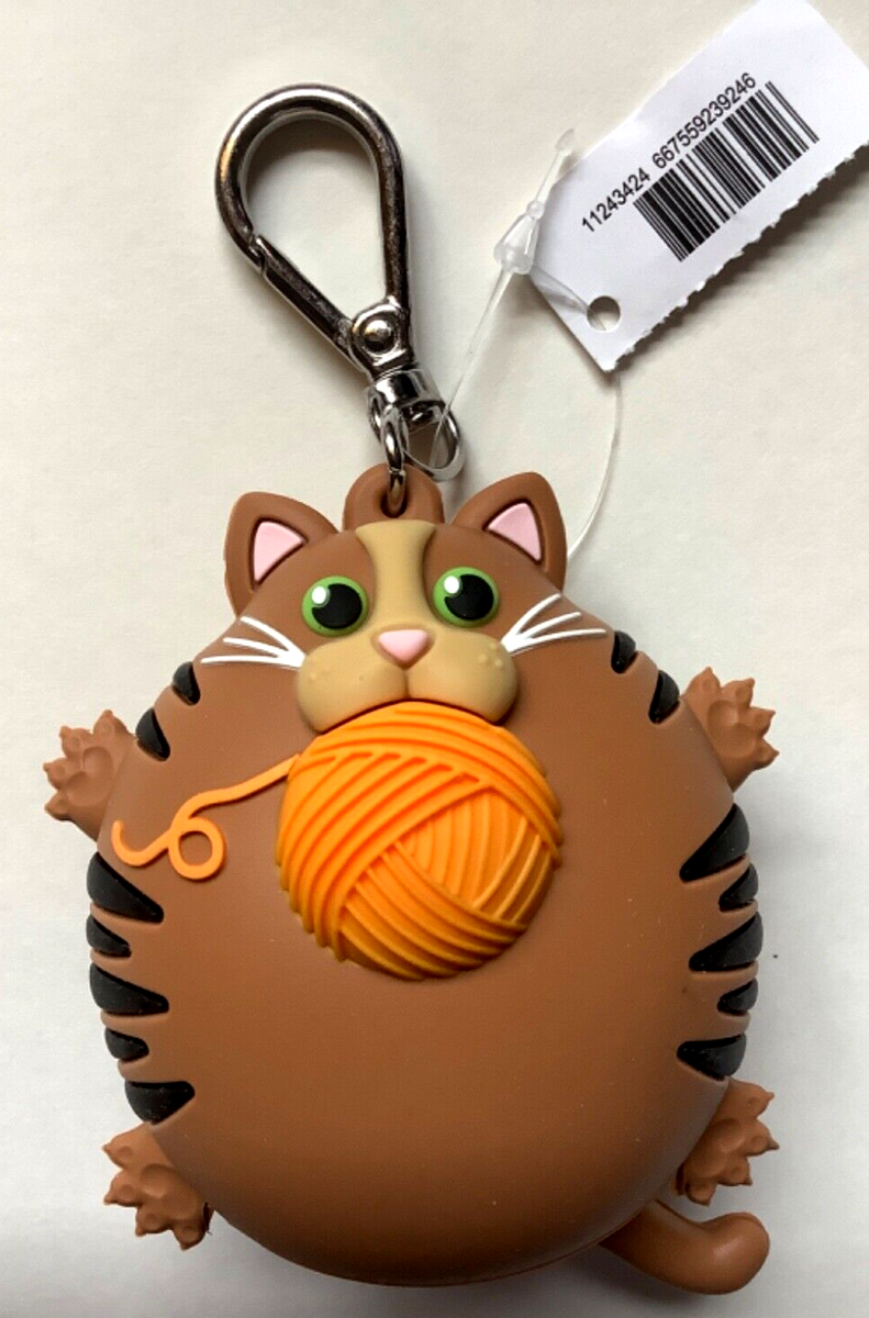 Bath & Body Works Orange Cat with Yarn PocketBac Holder Key Chain