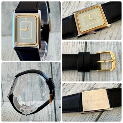 Vintage SEIKO CREDOR 6730-5090 Gold 14K Tank Quartz Men's Watch