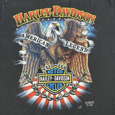 Vintage 90s 3D Emblem Harley Davidson American Legend T Shirt Mens
