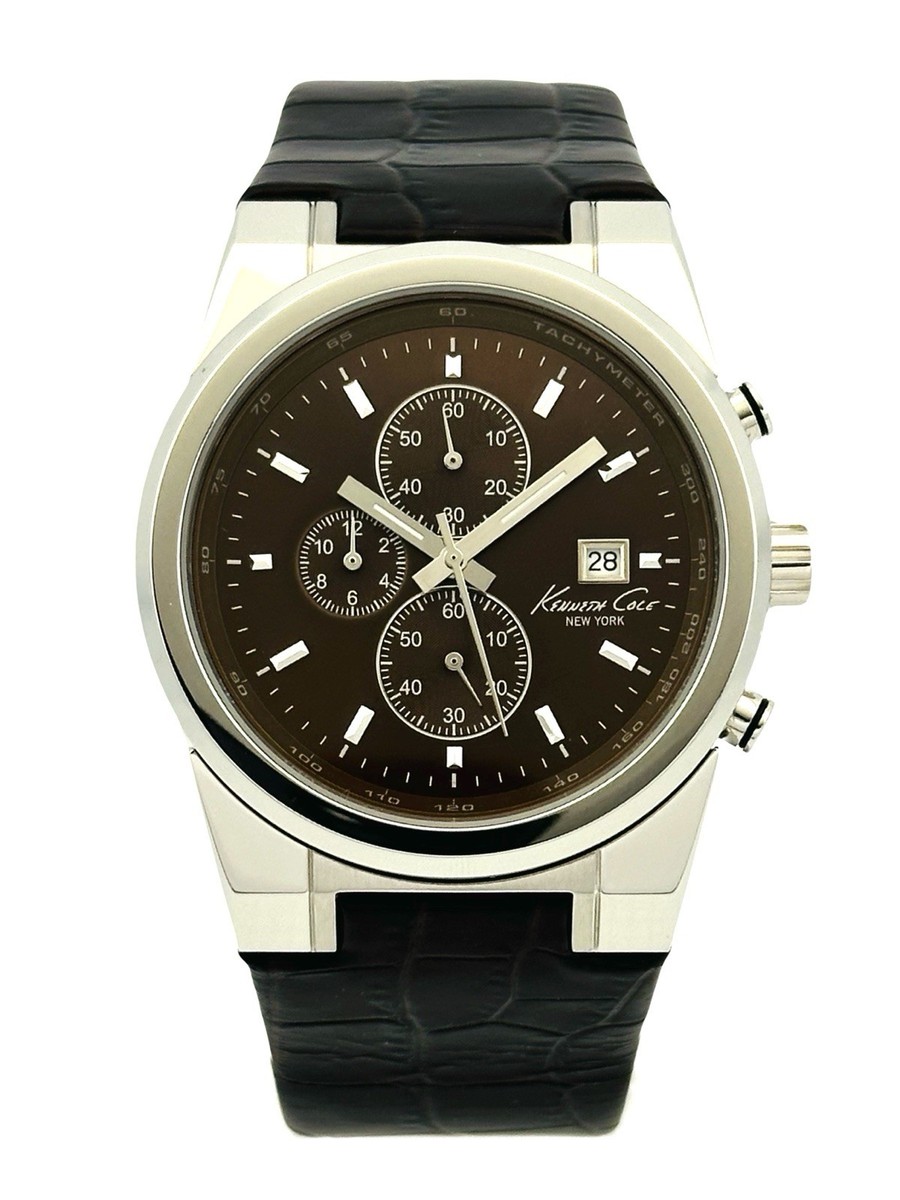 Kenneth Cole KC1766 Men's Multifunction Chronograph Croco-embossed