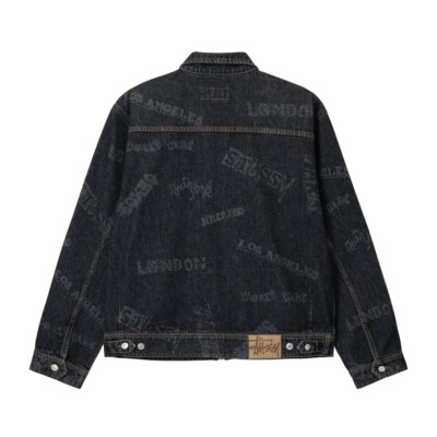 Stussy Worldwide Zip Work Jacket Denim Black Men's Sz. Medium SS23