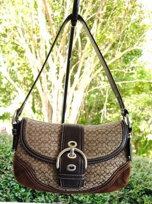 Coach F10925 SMALL Vintage Brown Soho Y2K Signature C Canvas
