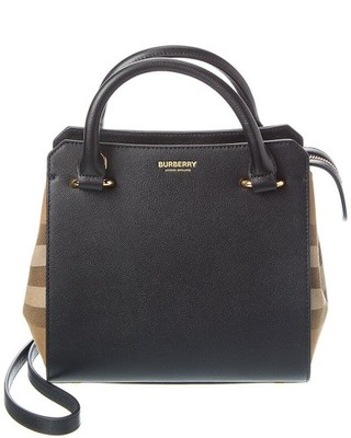 Burberry Banwell Small Check Canvas & Leather Satchel Women's
