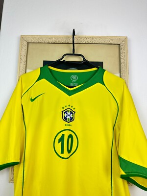 Brazil Home football shirt 2004 Ronaldinho #10 Soccer Nike Rare