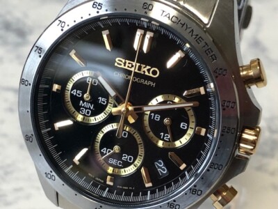 ☆SEIKO SPIRIT Chronograph black dial SBTR015 8T63-00D0 From Japan