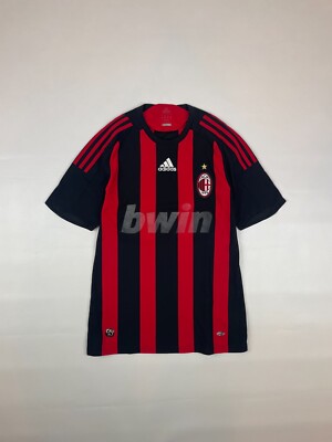 Adidas Red Black AC Milan Bwin Football Short Sleeve Mens Jersey