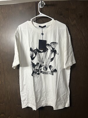 LOUIS VUITTON BIRDS PRINTED COTTON TSHIRT | eBay